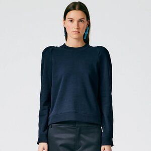 Tibi sculpted shoulder sweatshirt, size L - elastic added to sleeve cuffs
